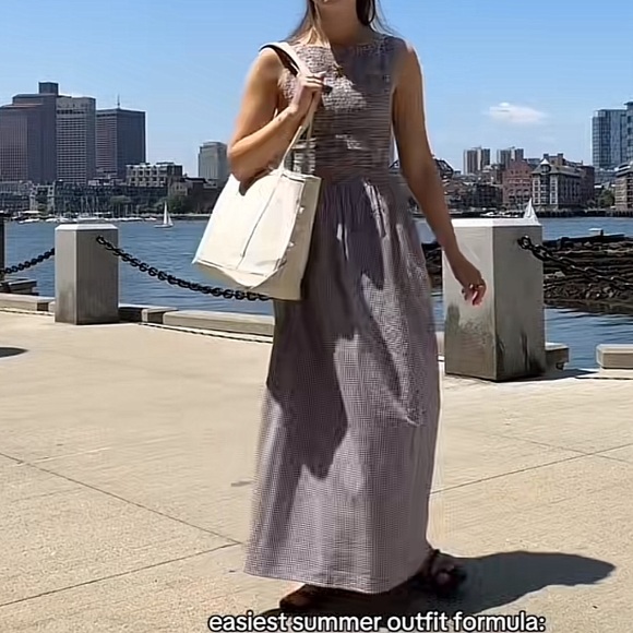 Hill House Cosimo Nap chocolate gingham maxi dress - Picture 2 of 10